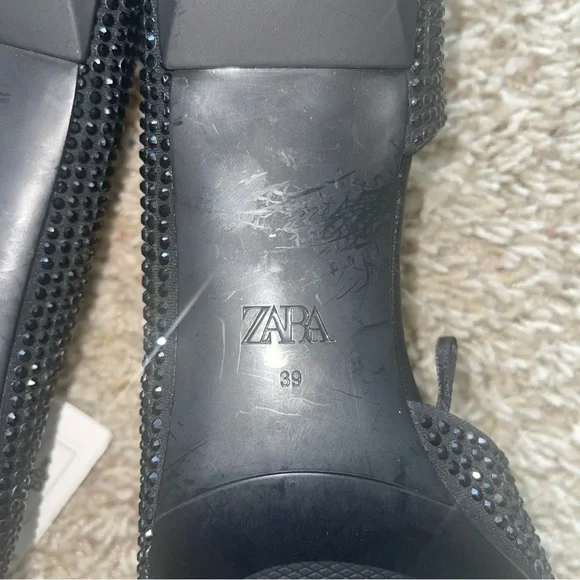 Zara Black Studded Women's Shoes Sz 39 NWT